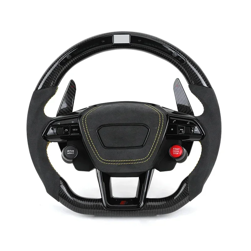 

With R8 Start Button & Drive Select Half Alcantara Carbon LED Steering Wheel for Audi A3 A4 A5 A6 C7 C8 B9 S3 RS3 RS4 RS5 RS7 8V