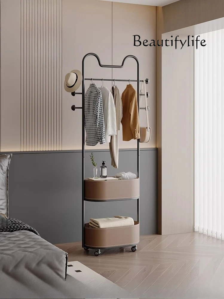 Floor-to-ceiling coat rack removable wrought iron hanger, bedroom clothes do not take up space, living room hanger high-end