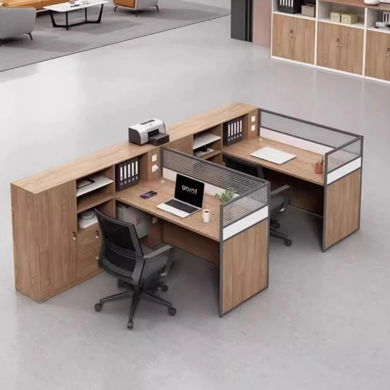 

Finance Desk Simple Modern Staff Office Desk and Chair Combination Double 4 Artificial Desk Sub-office