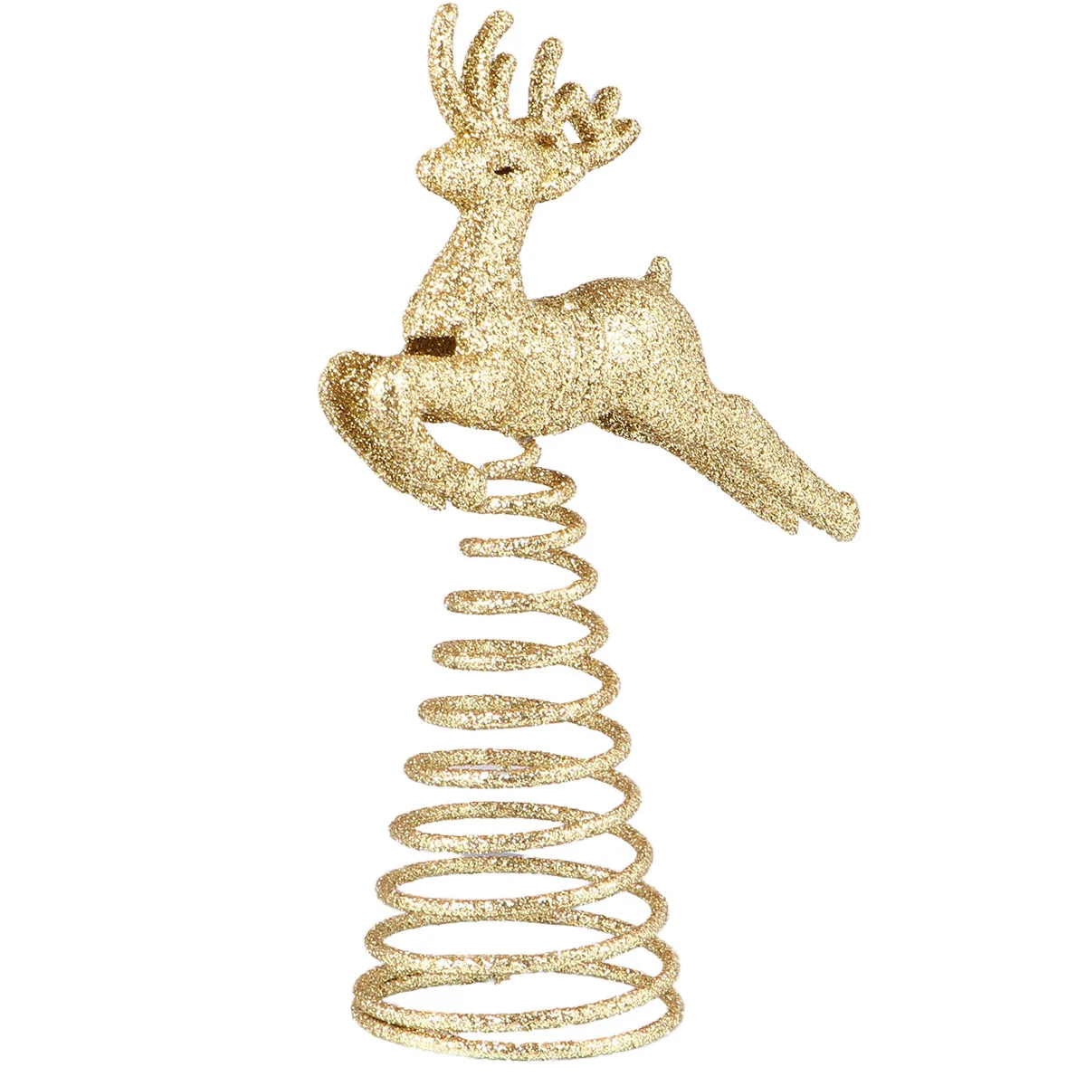 

1pc Top Star Christmas Tree Decoration Lovely Deer Design Lightweight Festival Treetop Ornament Deer Tree Topper Iron