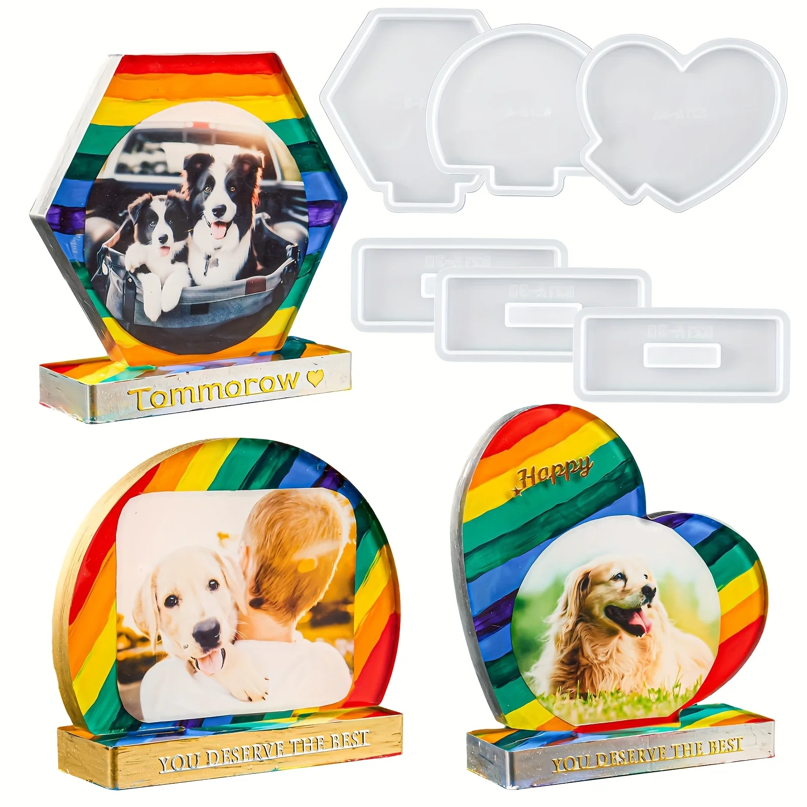 

3 комплекта мини-мемориальной фоторамки для домашних животных, смоляные формы-повениры «сделай сам» для родителей домашних животных, сувенирные поделки и домашний декор