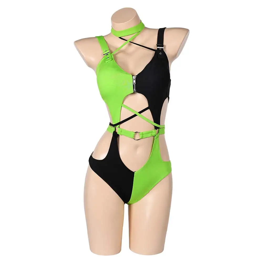 Kim Shego Cosplay Lingerie Swimsuit Costume Outfits For Women Girls Summer Sexy Fantastic Beach Swimwear Halloween Carnival Suit