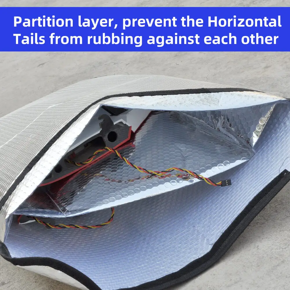 Horizontal Tail Protection Bag Flat Tail Double Pocket Casing for RC Model Plane Partition Layer Portable