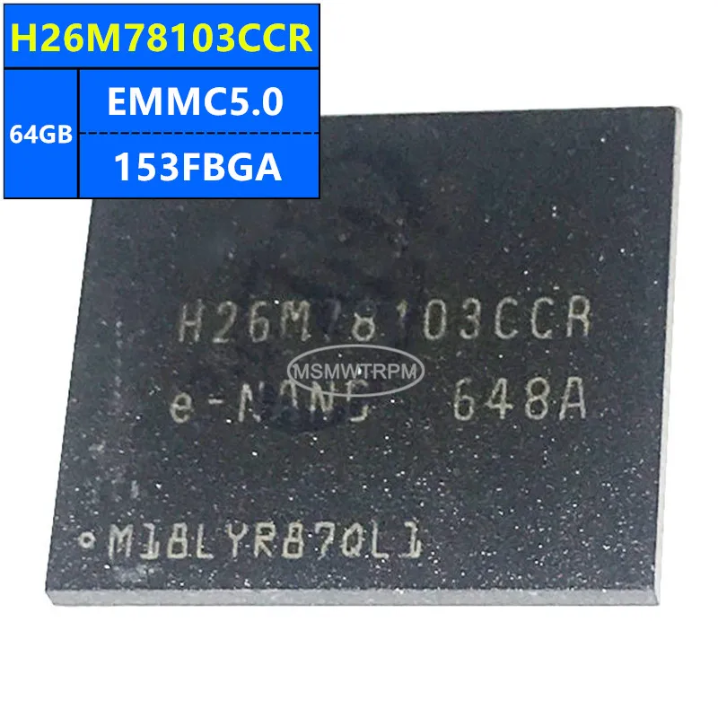 153FBGA 메모리 칩 IC 전자 부품, H26M78103CCRA, H26M78103CCR, EMMC5.0, 64GB, 정품, 신제품
