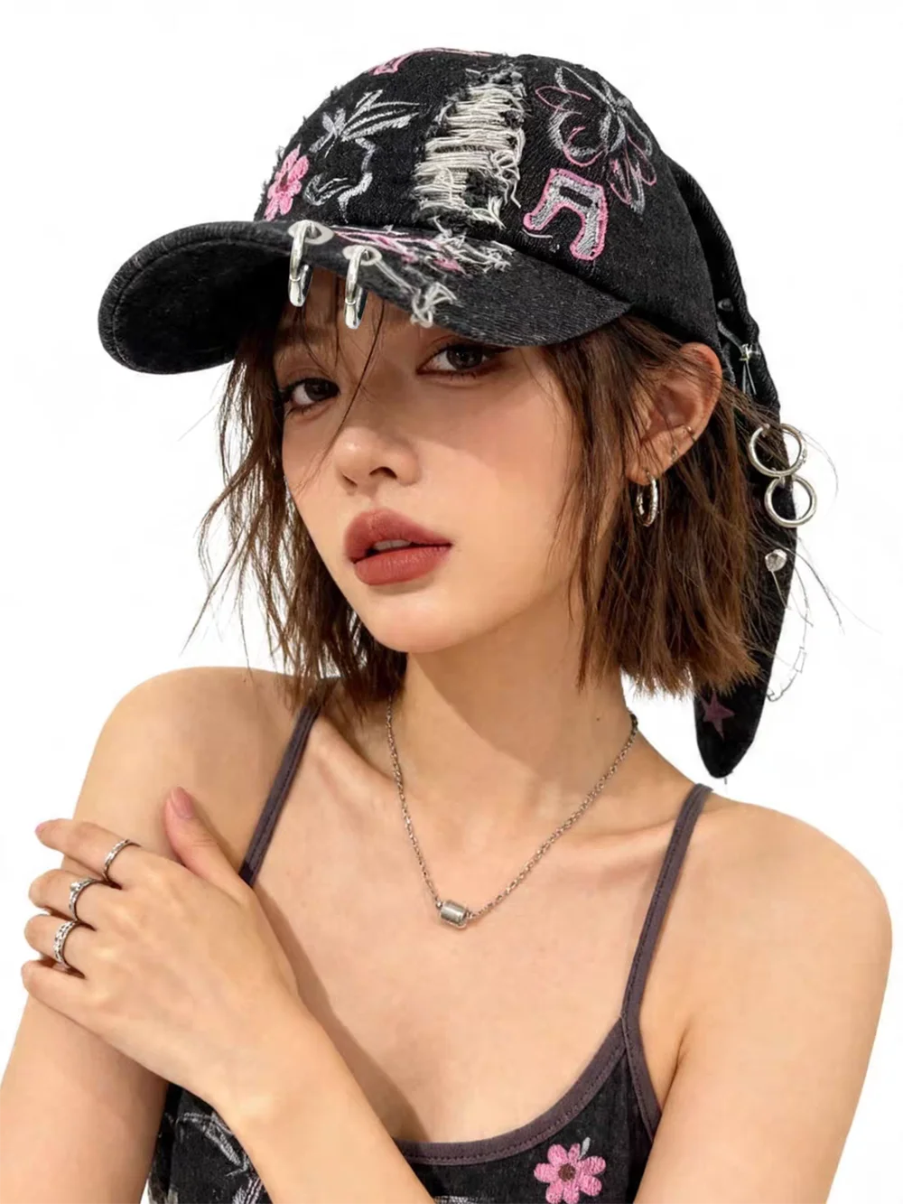 2026 Neue Trendige Musik-Baseballkappe mit Langen Hasenohren, Cowboy-Design, Waschbar, Graffiti, Hip-Hop, für Damen und Herren, Party, Team