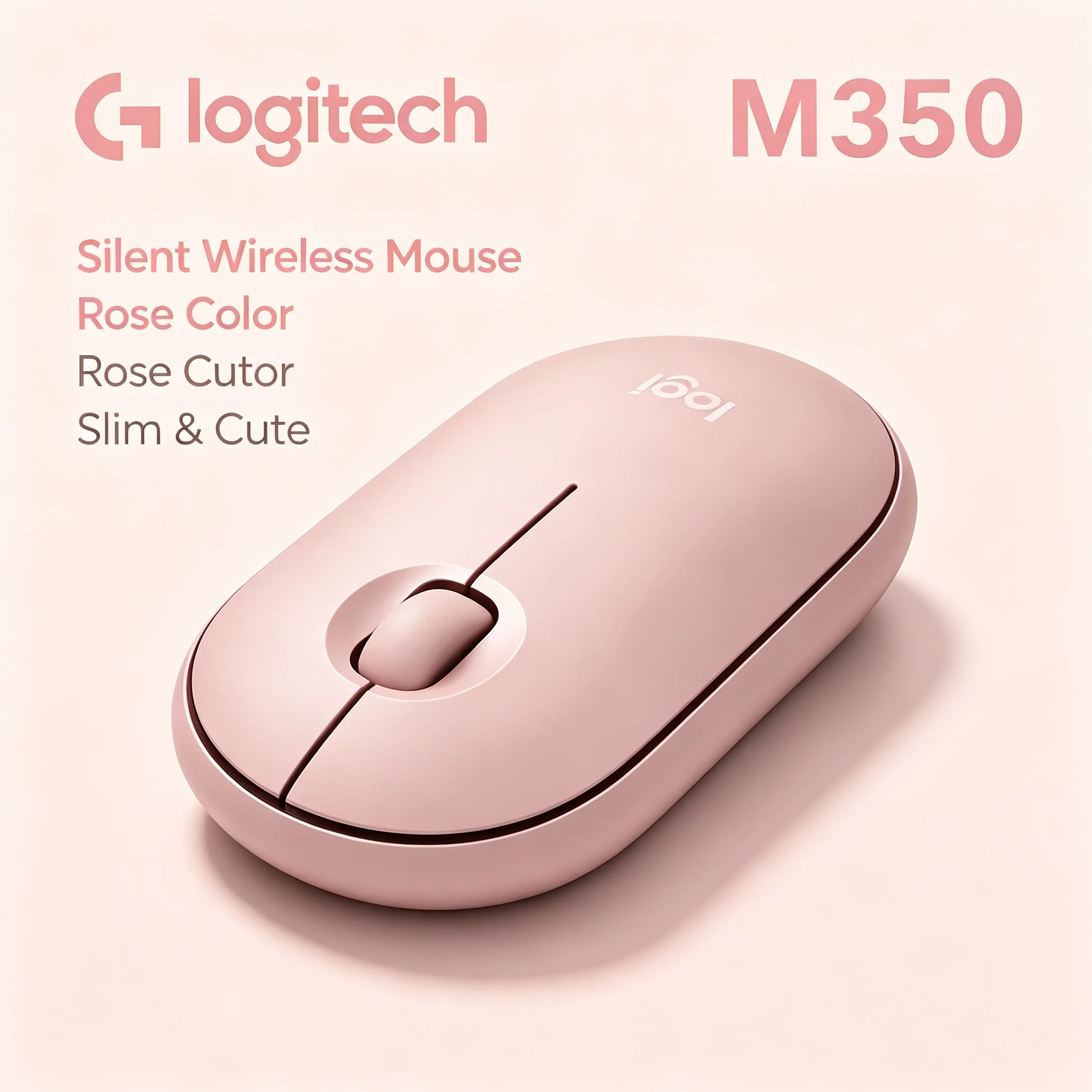 Comfort Logitech M350 Wireless Ergonomic Mice Quiet Buttons for Notebook Desktop Laptop