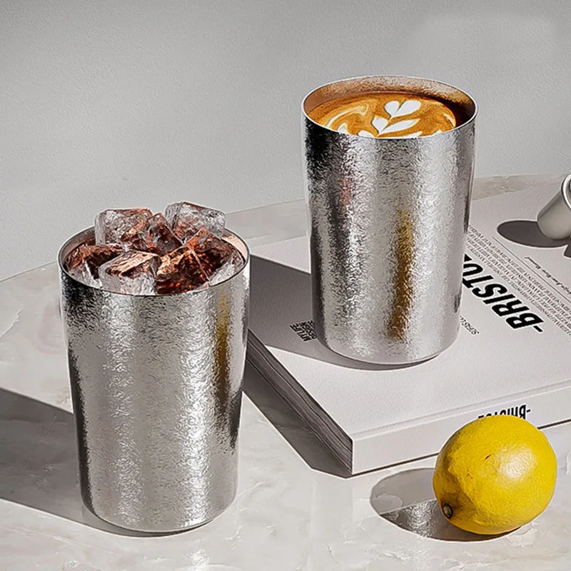 300ml Pure Titanium Beer Mug/Coffee Mug,Double-layer,Heat-insulating Drinkware,Antibacterial Tableware,Outdoor Camping Water Cup