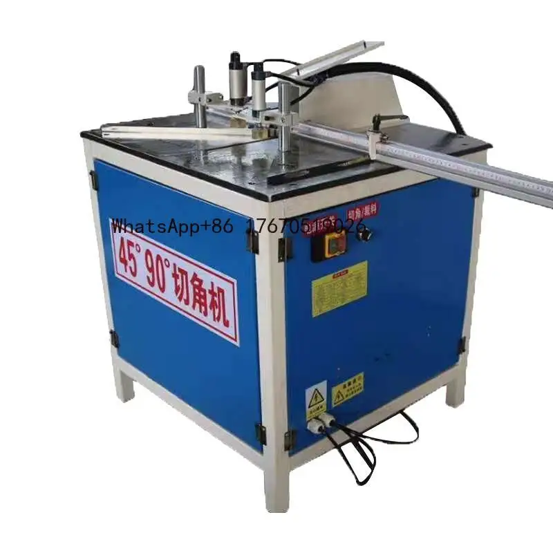 2026-Pneumatic 45 90 Degree Notching Machine Aluminum Photo Frame Cutting Machine Cold Cutting Saw Angle Cutter Machine