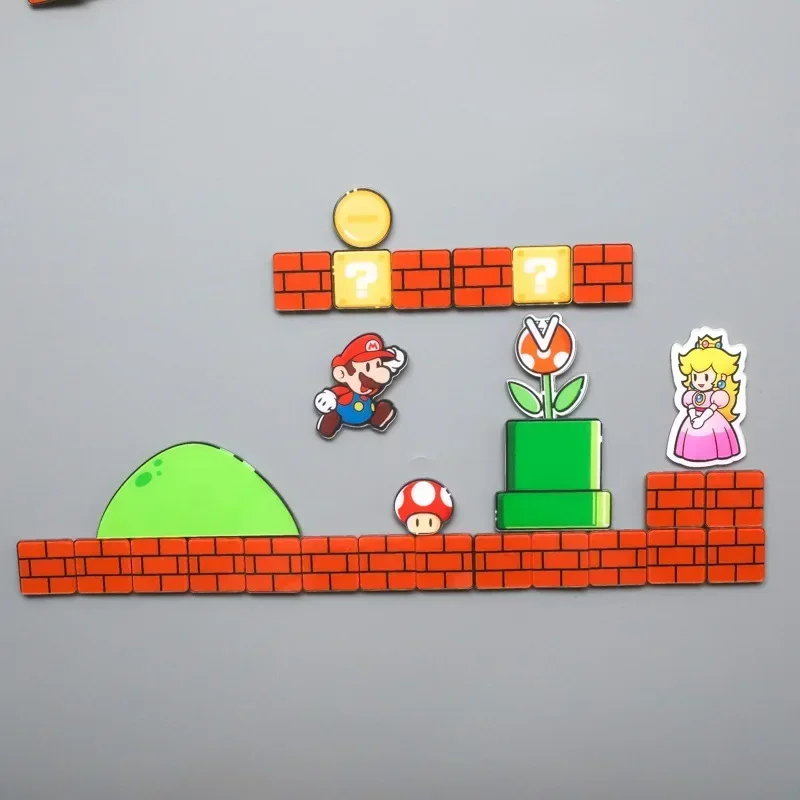 Super Mario Acryl Magneet Mario Luigi Prinses Perzik Yoshi Bowser Goomba Anime Figuur Koelkast Magneet Speelgoed Accessoires Cadeau