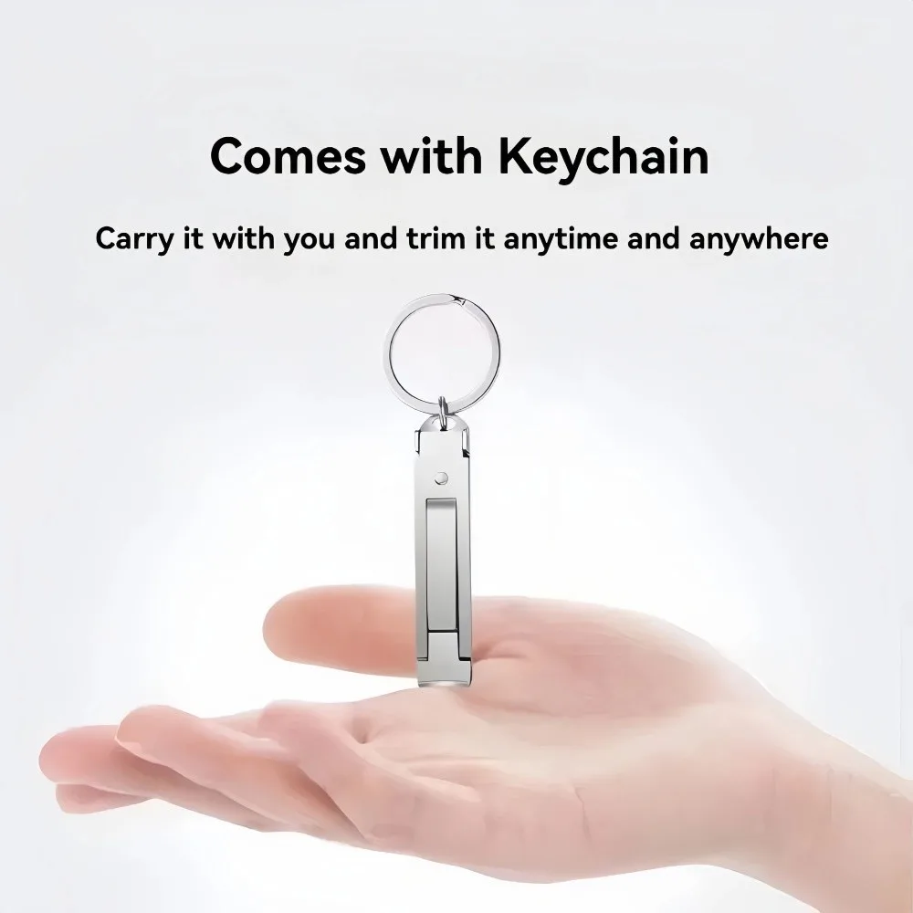 Dobrável ultra-fino cortador de unhas ampla abertura com chaveiro cortador de unhas de aço inoxidável de alto carbono cortador de unhas