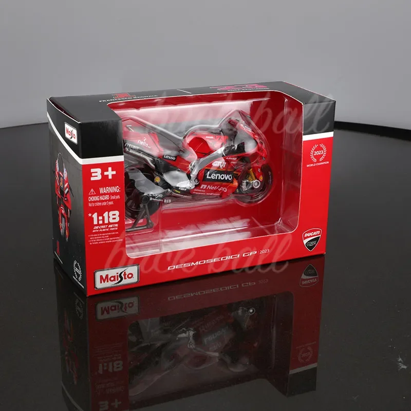 Maisto New 1:18 Ducati Lenovo Team 2023 MotoGP Champion #1 #23 Die Cast Model Edition Alloy Vehicle Motorcycle Toy Car model Gif