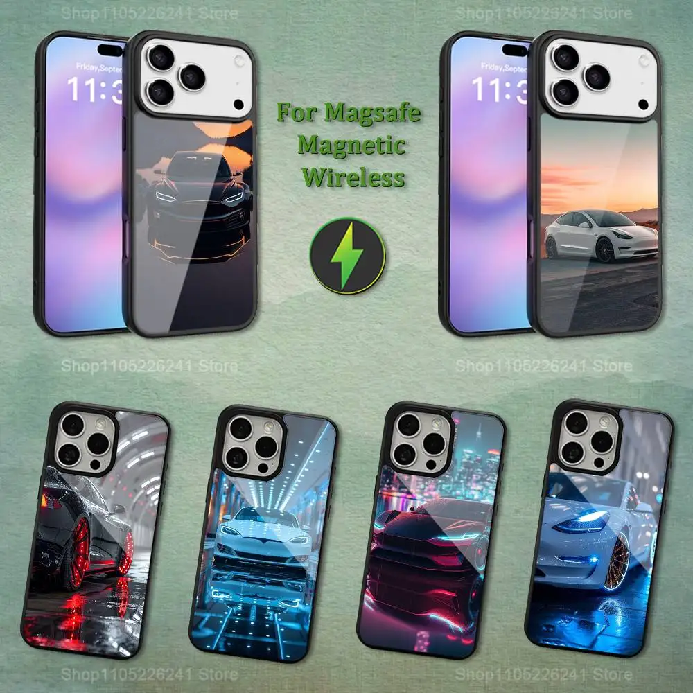

Cool Art T-TeslA-ES Car Phone For iPhone 17,12,11,16,15,13,14,Pro,Max,Plus,Mini, For Magsafe,Magnetic Wireless Charging Case