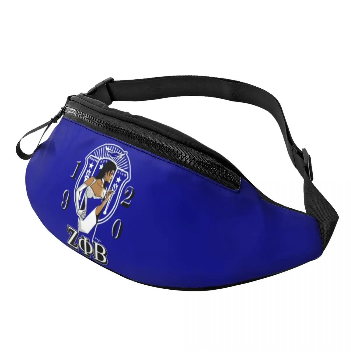 

Zeta Phi Beta ZOB Fanny Pack Men Women Fashion Greek Letter 1920 Crossbody Waist Bag for Running Phone Money Pouch