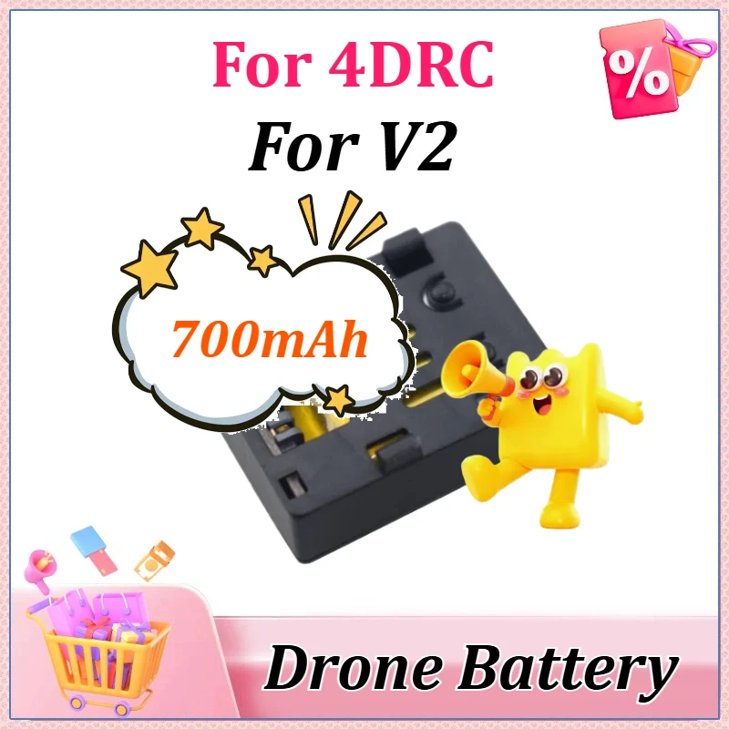 

3.7V 700mAh High-Capacity Lipo Drone Battery Replacement For 4DRC V2 Mini Four Helicopter Accessories Parts Rechargeable Battery