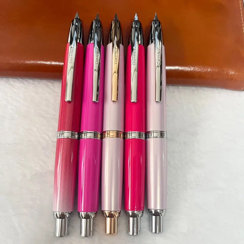 

JINHAO 10, металлическая перьевая ручка с жемчугом и синим узором, дизайн перо EF F, чернила для письма, розовое золото, школьные принадлежности, подарки, ручки