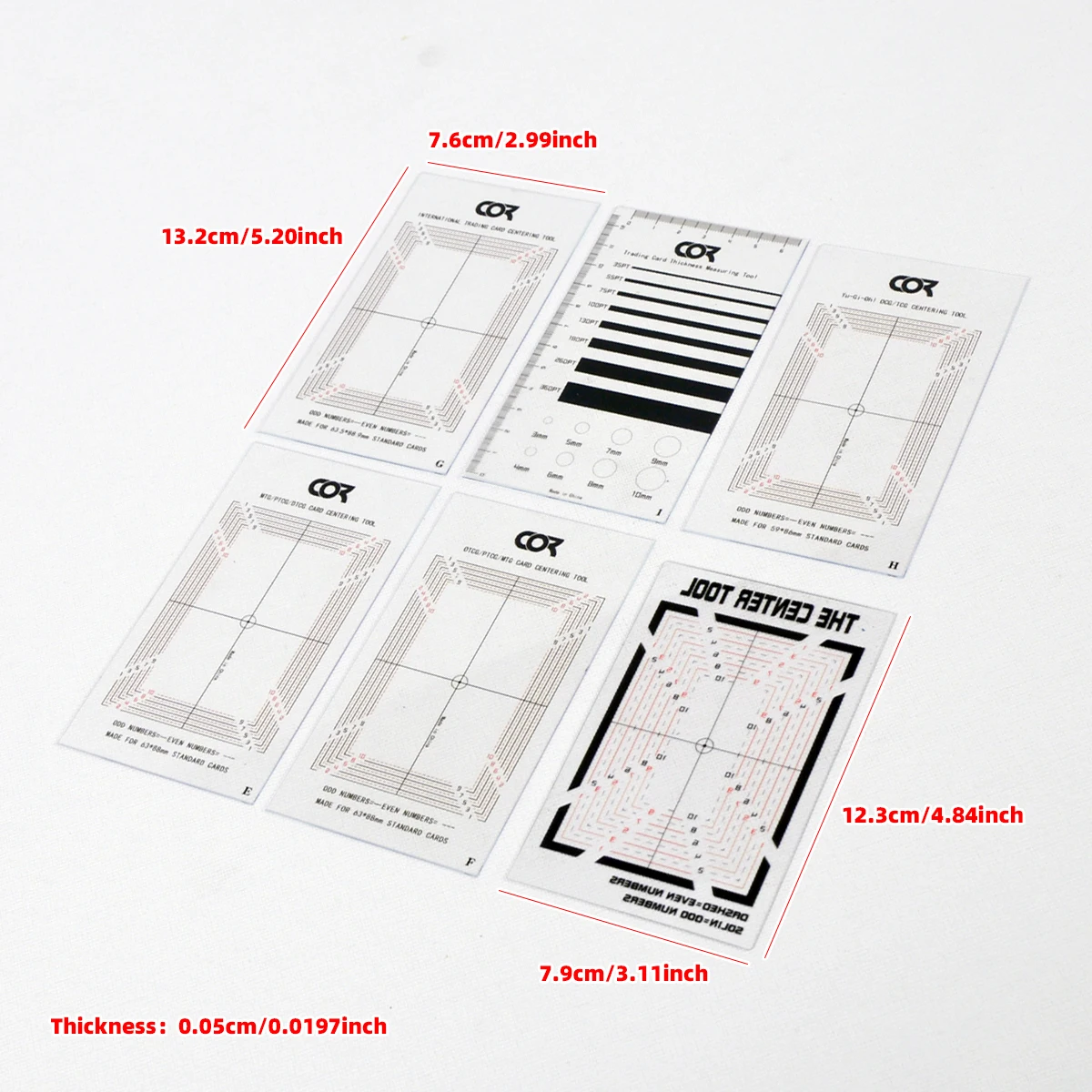 PSA BGS CSG CGC SGC Grading Tool Technic Kit Centering Card Tool Ruler for TCG PTCG Sports Trading Cards PSA BGS SGC CGC CSG