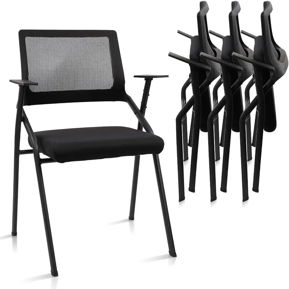 

Эргономичные офисные стулья с поясничной поддержкой, мягкими сиденьями и сетчатой тканью, складные, для дома, школы, церкви и конференц-залов