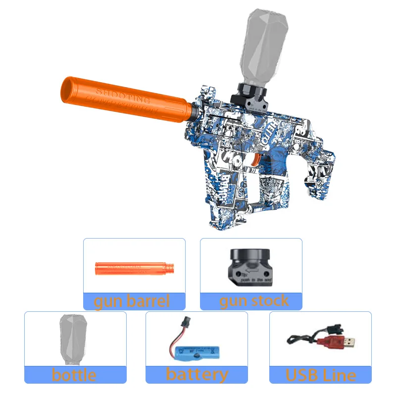 총 장난감 전기 블래스터 권총 총알 스포츠 게임 야외 고속 충전식 인터랙티브 게임 소년 성인 선물용