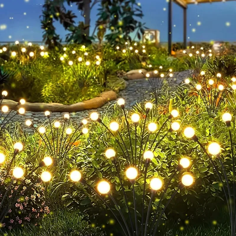 Solar Powered Firefly Lights - 10 LED Vibrant Swaying Waterproof Outdoor Lights for Garden Patio Pathway Decor