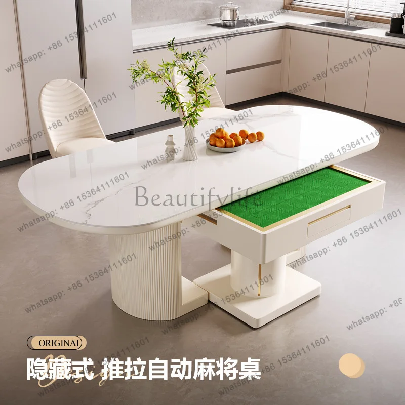 

yj9 Fully automatic small-sized household mahjong table and dining table dual-purpose integrated rock slab multi-functional elec