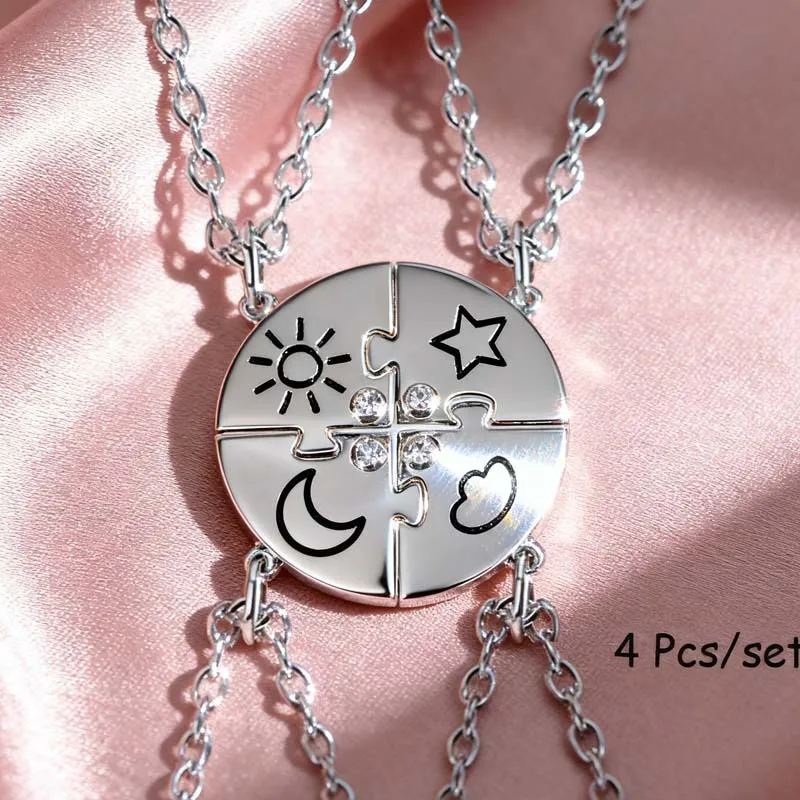 European and American Cross-Border Fashion Letter Best Friend Forever Bff Heart Splicing Necklace