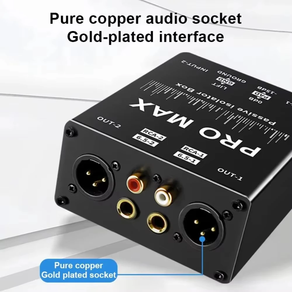 Multi-functional XLR Audio Isolator RCA Professional Audio Noise Filter 2 Way Passive Audio Isolator Accessories Live Broadcast