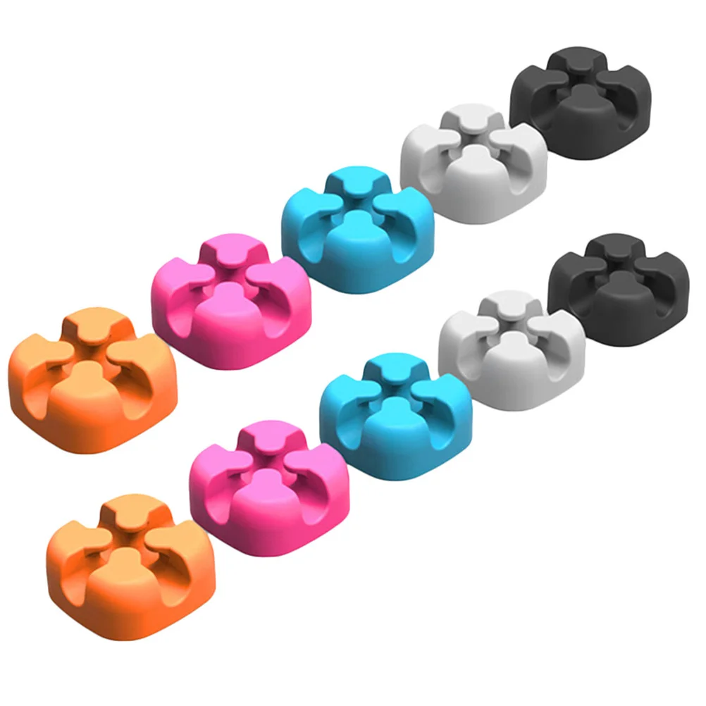 10 stuks siliconen kabelorganizer clips sterk klevende desktop snoerhouder kabelbeheer draadhouder voor het opladen van USB-audio
