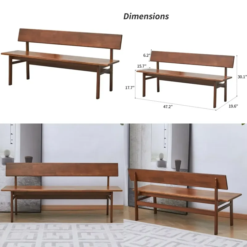 Wholesale Traditional Eco-Friendly Durable Antique Outdoor Indoor Wooden Bench for Garden Porch Park 2-Seater Sturdy Seat