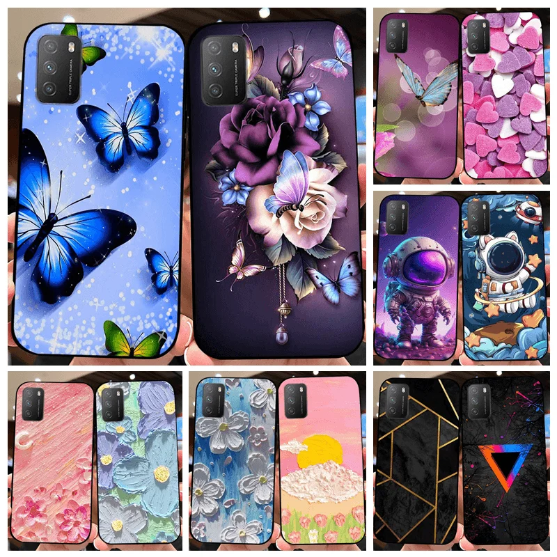 

For Xiaomi Poco M3 4G Case M2010J19CG Shockproof Soft Silicone TPU Phone Cover For Poco M3 Pro 5G M2103K19PG Coque Funda Cartoon