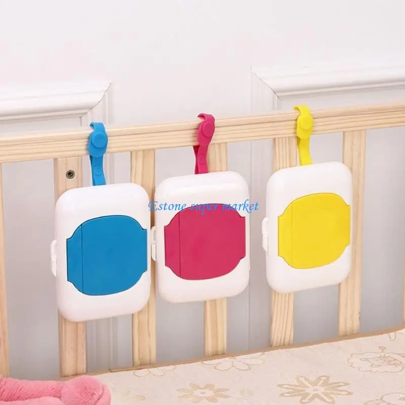 090B Travel Baby Wipe Dispenser Case Wet Wipes Storage Box with Convenient Handle Essential Travel Accessory for Diaper Bags