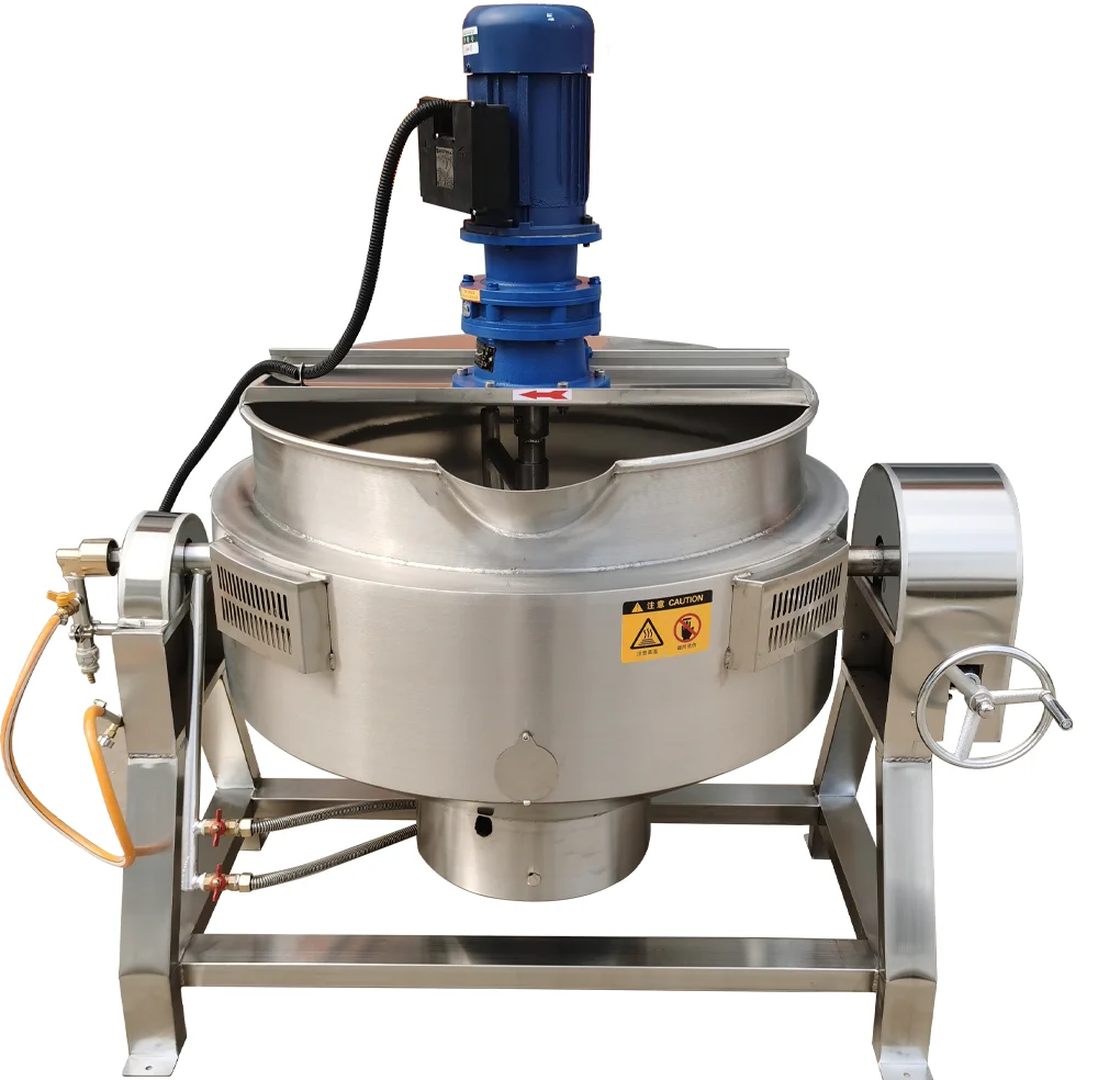 

100L 300L 500L Industrial Steam/gas/electric Jacketed Cooking Kettle Cooking Mixer Pot Jacket Kettle With Agitator