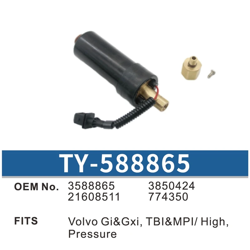 

High pressure electric fuel pump assembly 3588865 3850424 21608511 774350 suitable for Volvo Penta 4.3 5.0 5.7 8.1 GXI OSI OSXi