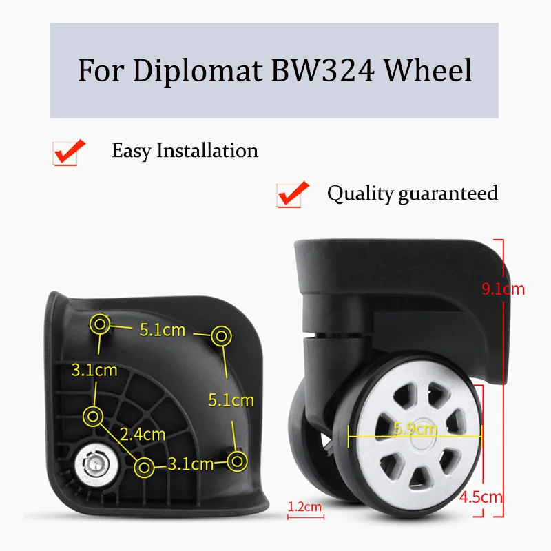 

Suitable For Diplomat BW324 Universal Wheel Trolley Case Wheel Replacement Luggage Pulley Sliding Casters wear-resistant Repair