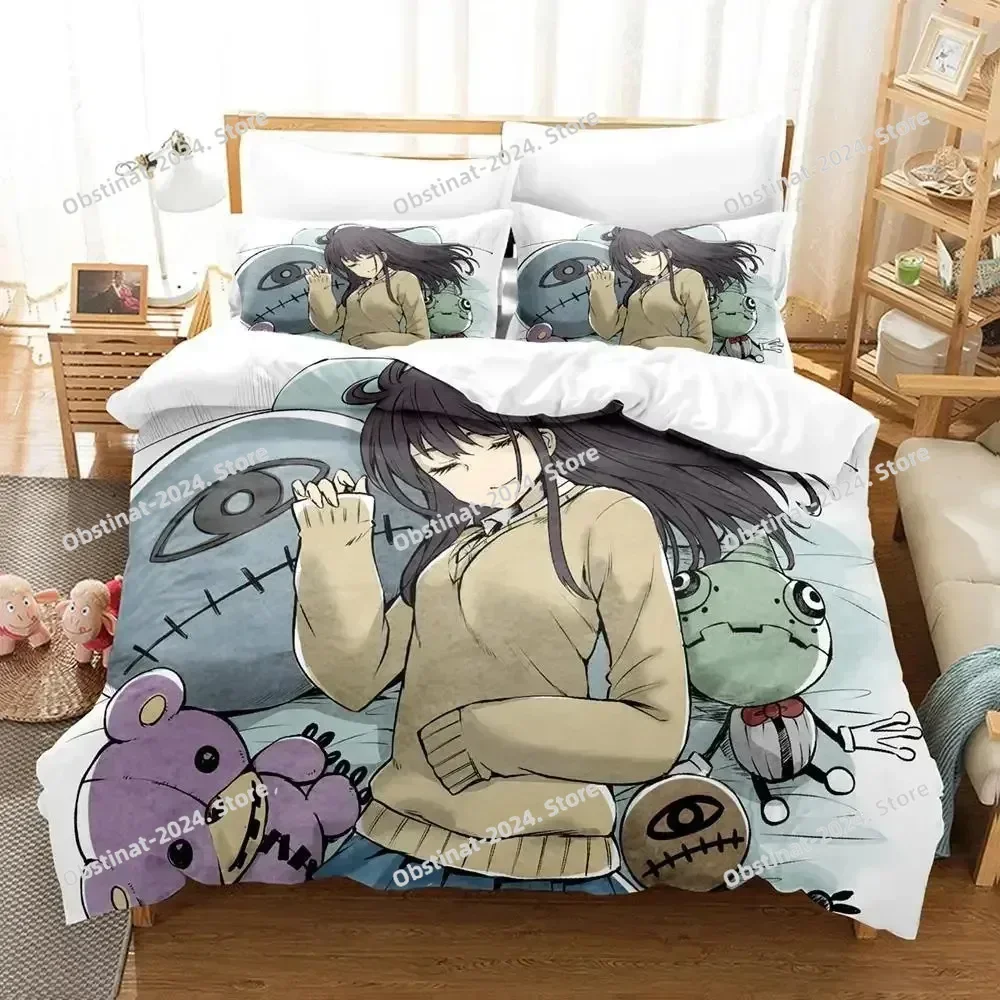 

Anime Mieruko-chan The Girl Who Can See Them Bedding Set Printed Bed Set With Pillowcase Bed Duvet Cover Queen Super King Size
