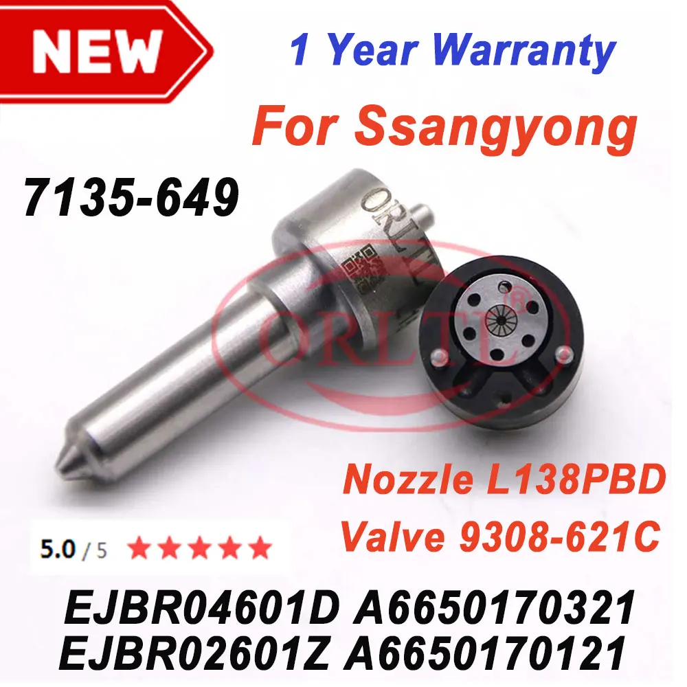 

INJECTOR VALVE 9308-621C NOZZLE L138PBD REPAIR KITS (7135-649) For SSANGYONG For DELPHI EJBR02601Z REXTON 2.7L Euro 3