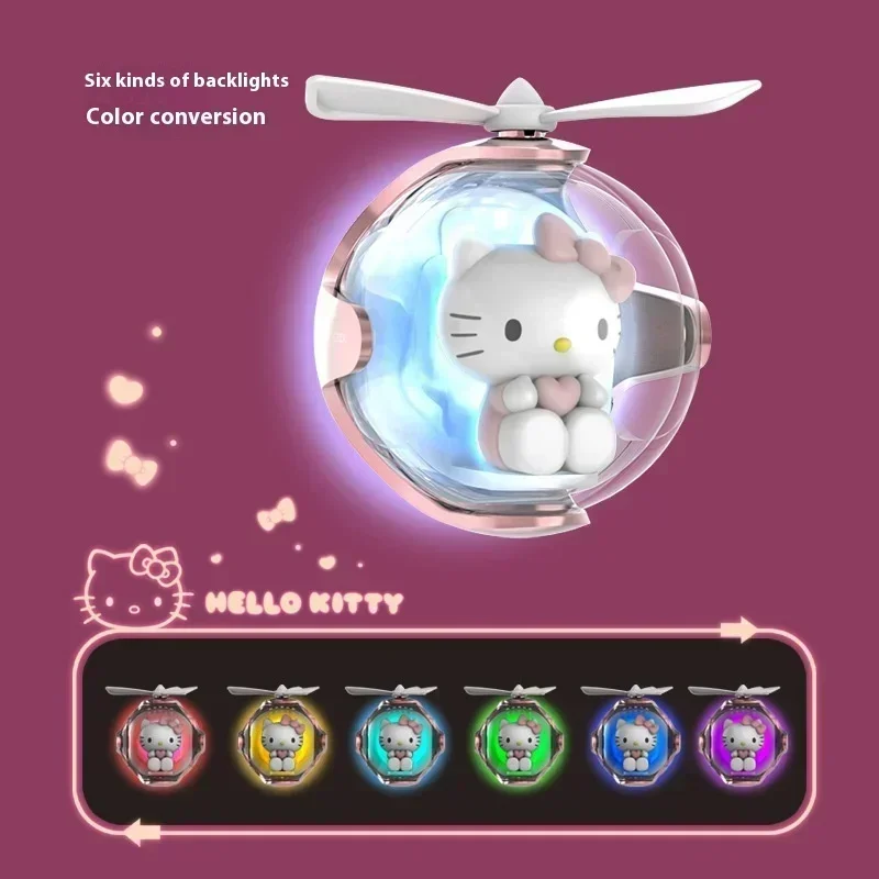 2024 New Kunomi Hello Kitty Kuromi Melody Car Mounted Aromatherapy Flying Ball Fragrant Slices Small Airplane Air Outlet Decorat