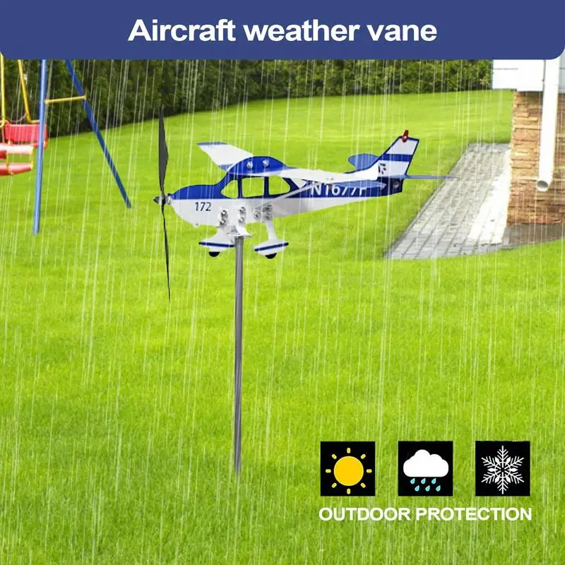 Weather Vane For Roof Metal Sturdy Airplane Shapes Weathervane Multifunctional Weather Vanes Roof Mount Decorative Wind