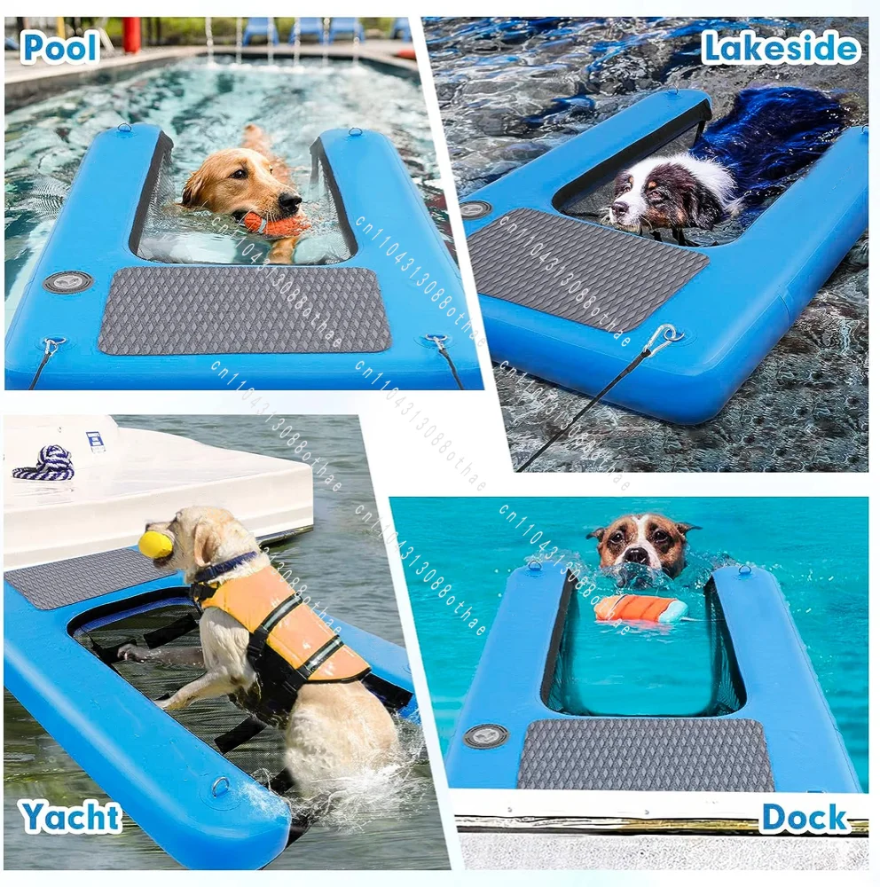 Pet Water Play Toy Floating Rest Platform for Dog Outdoor Water Activity New Inflatable Dog Ladder