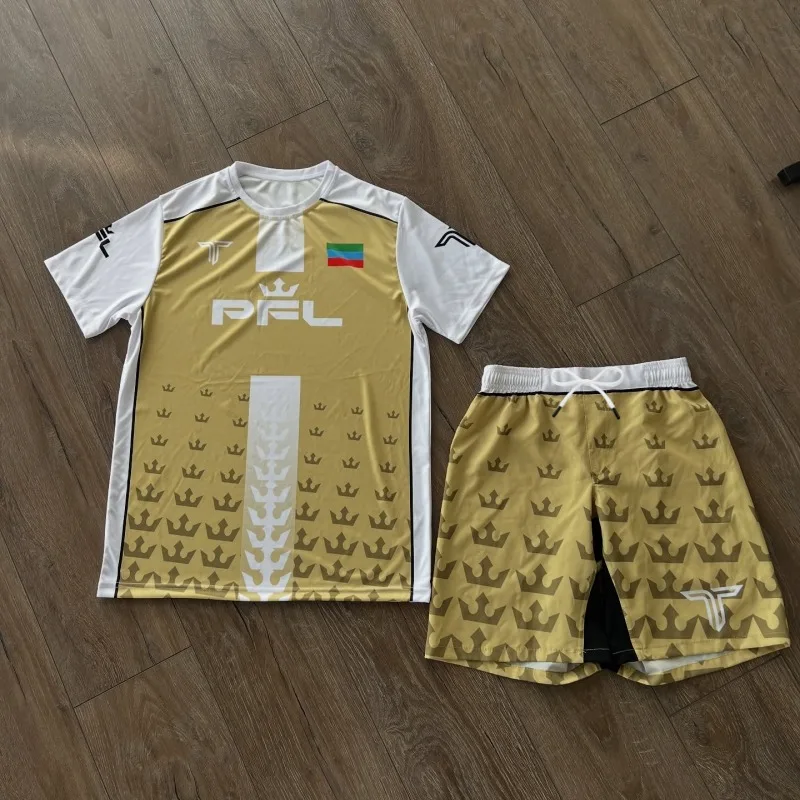 Kid's PFL MMA Training Set Breathable Quick Dry T-shirt + Shorts 2PCS Combat Sportswear for Grappling Boxing Family Matching