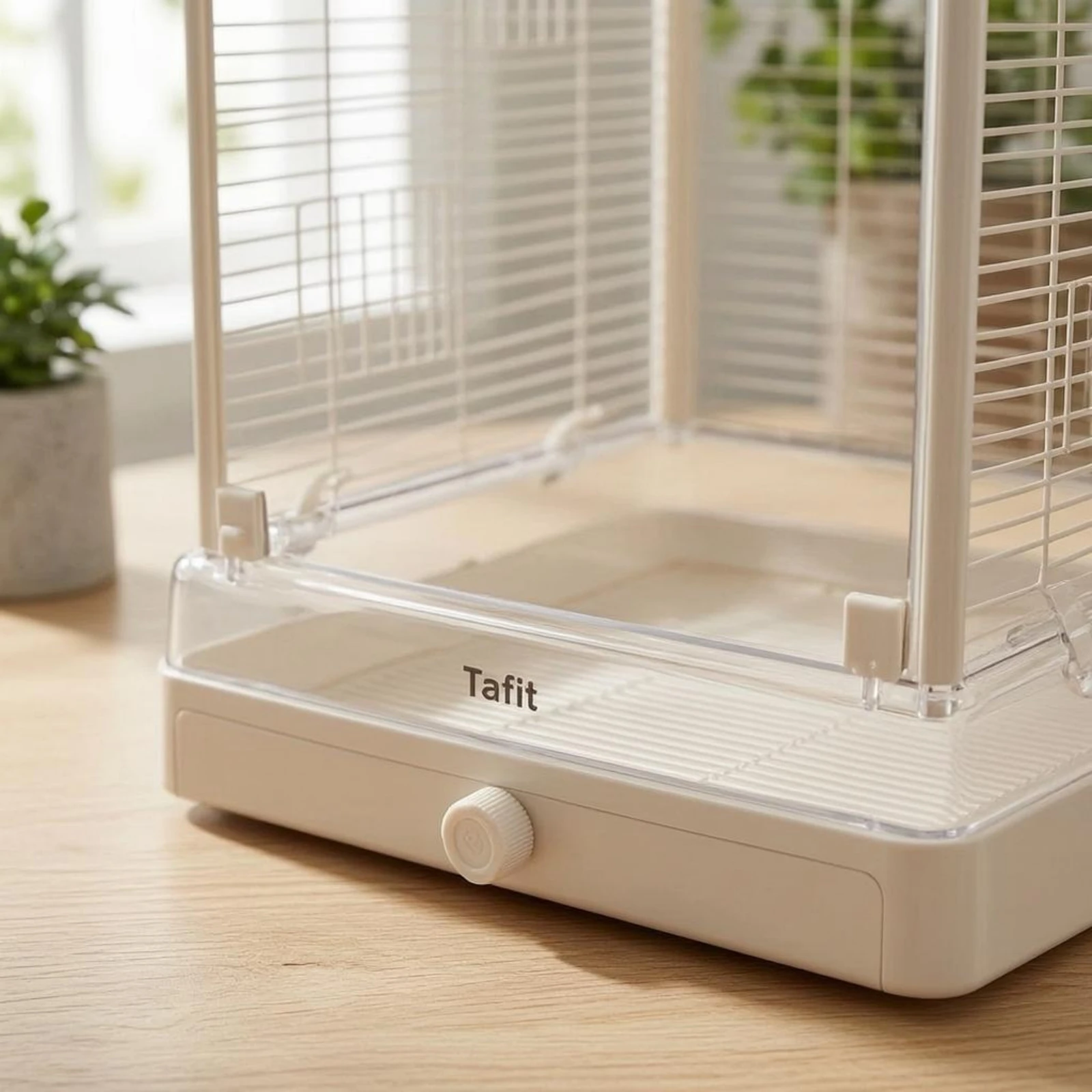 Square Parrot Cage Front Opening Clear Panoramic Bird Cage Pet Enclosure Sturdy Spacious