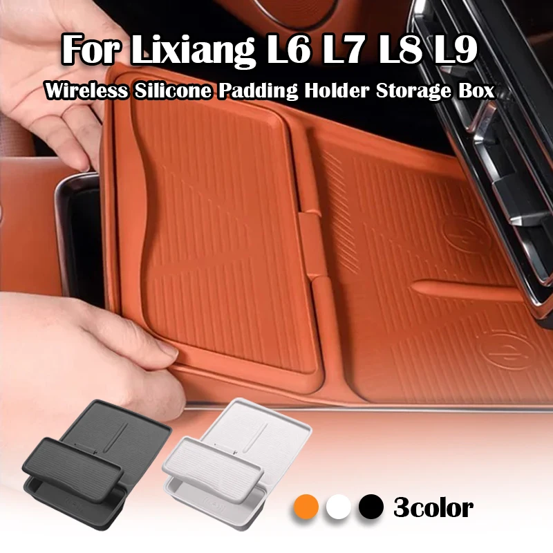 

For Li Lixiang L6 L7 L8 L9 2024 Car Styling Restyling Wireless Charging Central Control Water Cup Silicone Pad Auto Accessories
