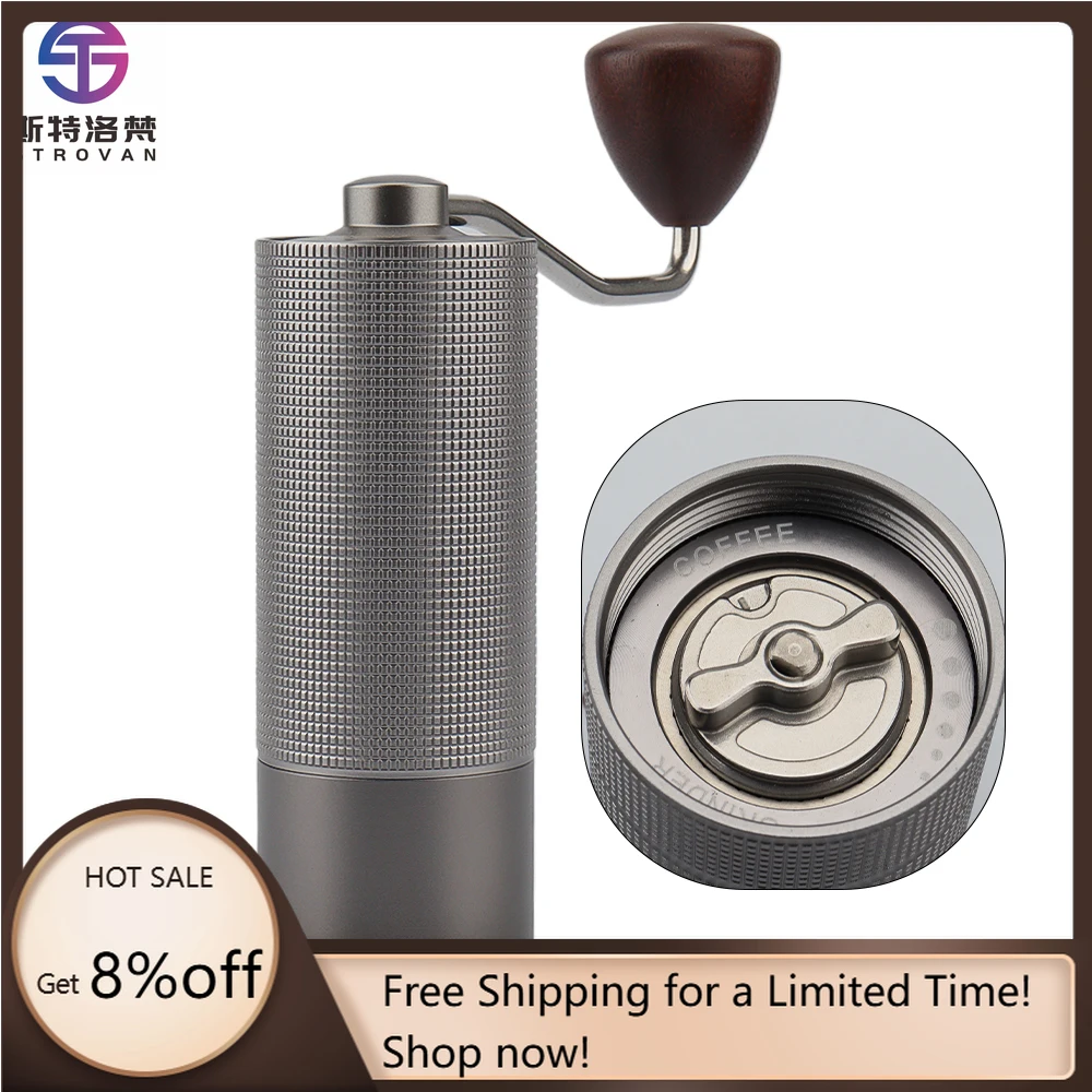 

STLF WJW Free Custom Logo 38mm 5 Cores Coffee Grinder Manual Gray 420 Stainless Steel Adjustable Hand Coffee Grinder 20g Capacit