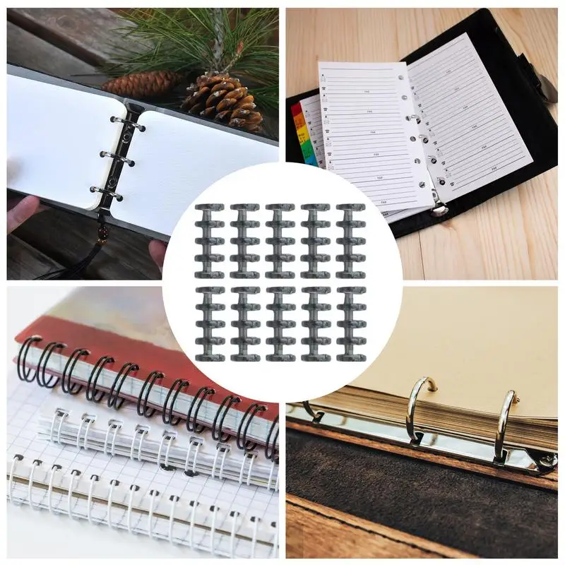 Book Binding Ring 5-Rings Translucent Binding Wire Notebook Strips Stationery Supplies Combs Snap Split 5-Holes Book Snap Split