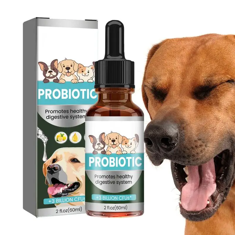 Pet Probiotic Drops 60ml Non-Greasy Mild Digestive Enzyme For Dogs Professional Cat Probiotics Digestive Health Support Additive