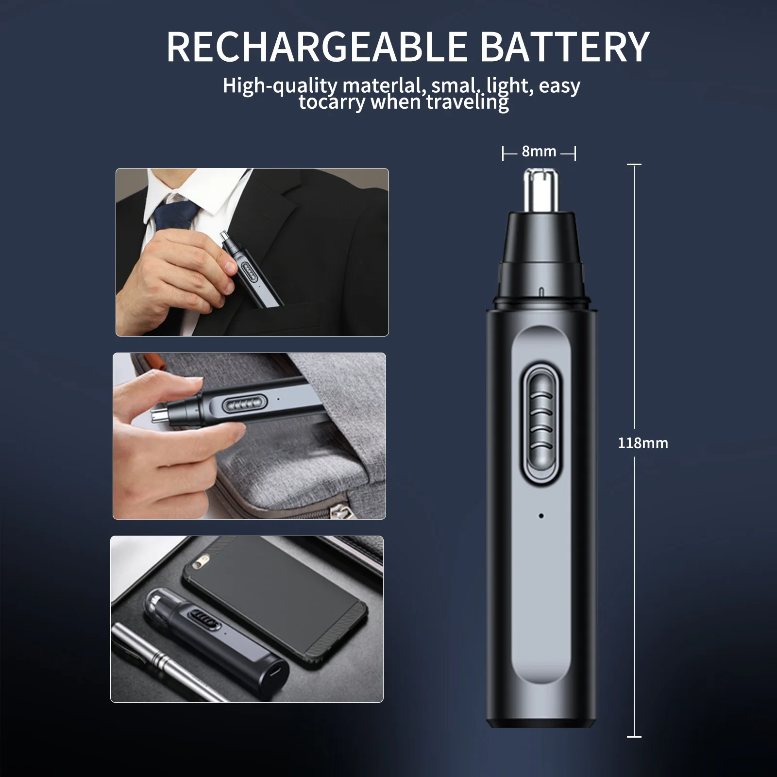 Nose Hair Trimmer USB Rechargeable Trimmer For Nose Electric Shaver Trim Nose Hair For Women And Men