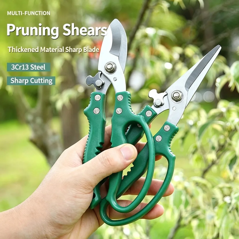 GardenGarden Pruning Shears 3Cr13 Steel Hand Pruner Anti-slip Labor Saving Fruit Picking Plant Shrub Branch Trimming Cutter