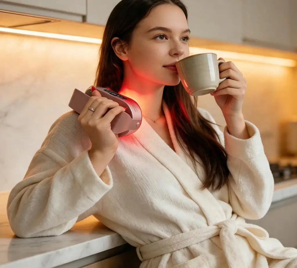 Red Light Therapy Panel With Handheld Bracket 13 Dual‑Chip LEDs 660nm 850nm 30° Lens Portable For Home Travel Application