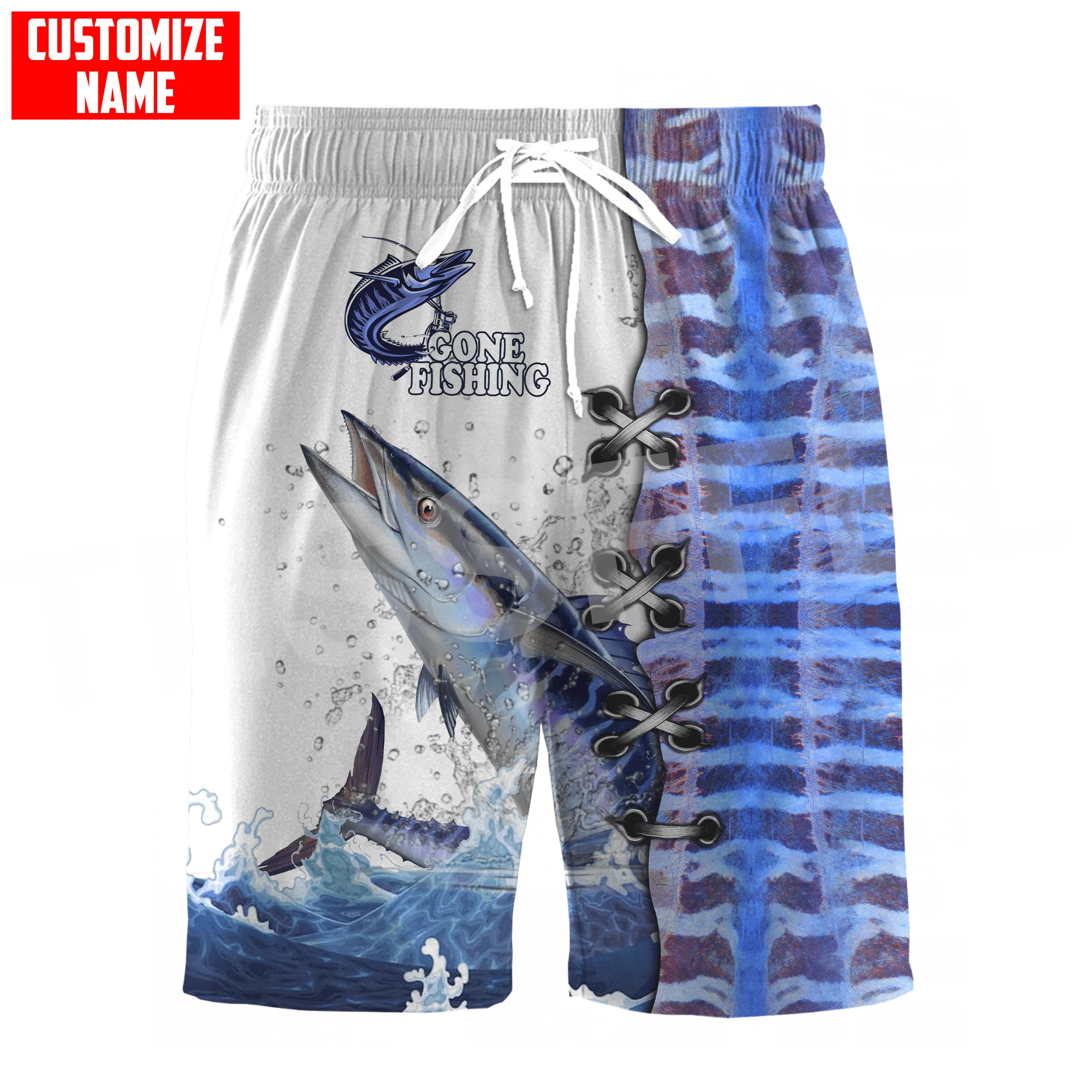 

Customize Spearfishing Animal Marlin Bass Fishing Fisher 3DPrint Harajuku Beach Short Pants Summer Casual Shorts Men/Women X2