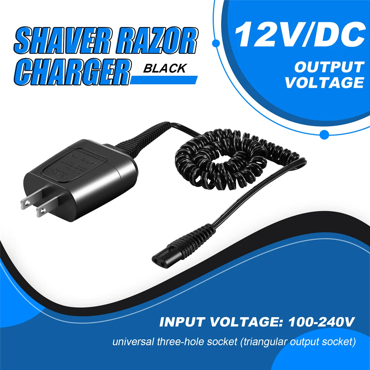 Power Cord for Braun Shaver Series 7 3 5 S3 Charger for Braun Electric Razor 190/199 Replacement 12V Adapter US Plug