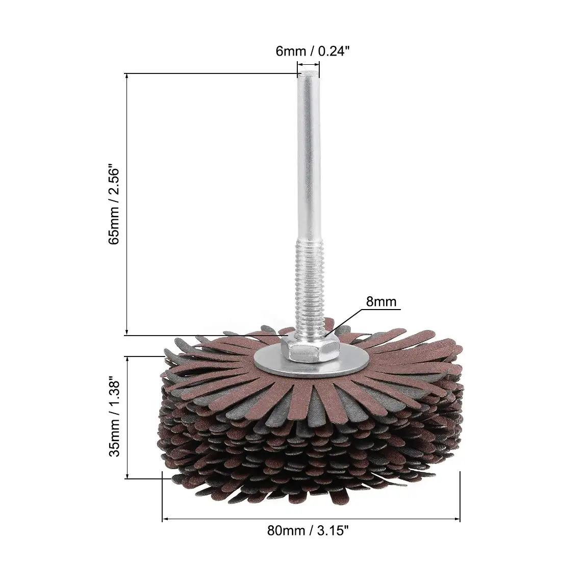 1Pcs Abrasive Cloth Flap Wheel Sanding Star 1/4-Inch Shank for Woodworking Root Carving Furniture Polishing